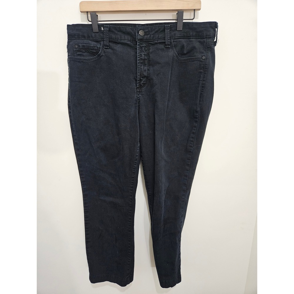 NYDJ Black Ankle Jeans Womens 14W Lift Tuck Technology Stretch Denim Made in USA